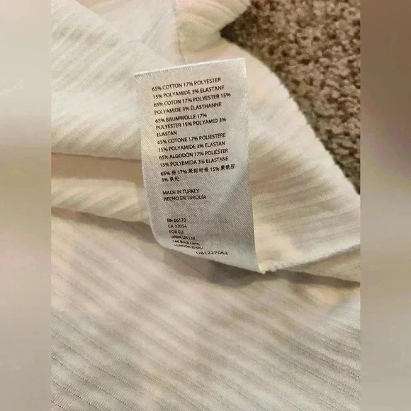 Free People White/ Cream Roxy Ribbed Midi Skirt w/ Front Slit, Size Medium - Picture 4 of 10